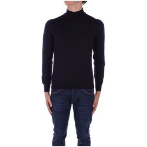 Tagliatore, Truien, Heren, Blauw, S, Wol, High Neck Sweater