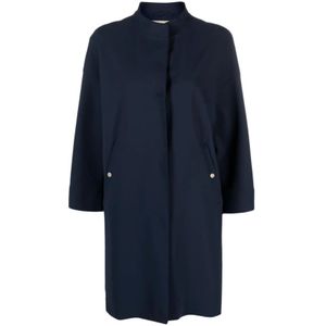 Herno, Mantels, Dames, Blauw, L, Katoen, Parka Jas