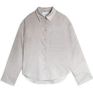 Axel Arigato, Blouses & Shirts, Dames, Beige, L, Satijn, Ink Ombré Shirt