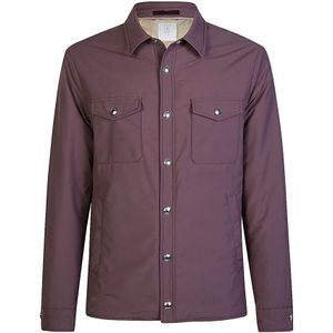 Eleventy, Jassen, Heren, Paars, L, Wol, Nylon Wol Overshirt Rain System