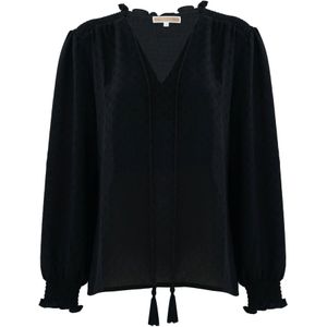 Kocca, Blouses & Shirts, Dames, Zwart, S, Blouse met kwastjes en trekkoorden