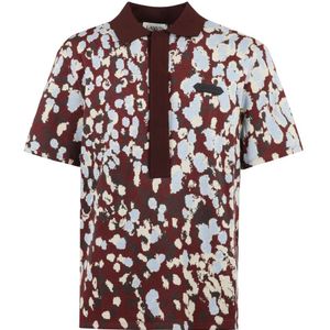 Lanvin, Tops, Heren, Veelkleurig, M, Leer, Gedetailleerd poloshirt met punten