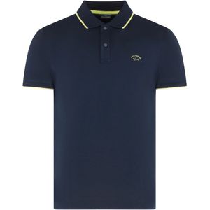Paul & Shark, Tops, Heren, Blauw, M, Katoen, Katoenen Polo Shirt Geribbelde Randen