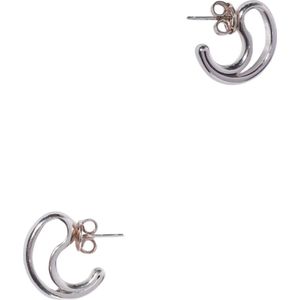 Bottega Veneta, Accessoires, Dames, Grijs, ONE Size, Elegante Zilveren Lus Oorbellen