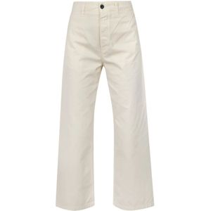 Department Five, Broeken, Dames, Geel, W29, Katoen, Gabardine broek met knoopsluiting