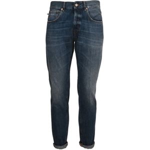 Dondup, Jeans, Heren, Blauw, W34, Katoen, Slim Fit Katoenen Jeans