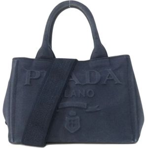 Prada Vintage, Pre-owned, Dames, Blauw, ONE Size, Pre-owned Leather prada-bags