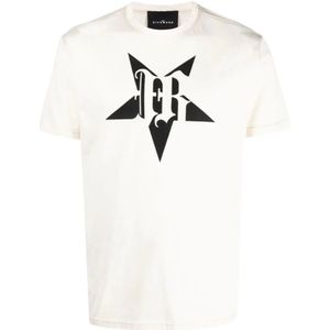 John Richmond, Tops, Heren, Beige, L, Katoen, Siste T-Shirt
