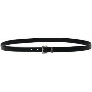 Saint Laurent, Accessoires, Heren, Zwart, 105 CM, Leer, Zwarte Leren Riem voor Mannen