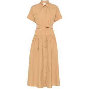 Max Mara, Kleedjes, Dames, Bruin, XS, Katoen, Jurk Agoraio