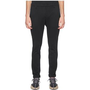 Dondup, Broeken, Heren, Zwart, W38, Katoen, Stretch Jersey Broek