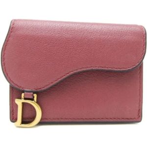Dior Vintage, Pre-owned, Dames, Roze, ONE Size, Leer, Tweedehands leren portemonnees