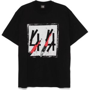 44 Label Group, Tops, Heren, Zwart, XL, Katoen, Black Sticka T-shirt