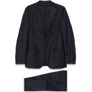 Corneliani, Pakken, Heren, Blauw, XL, Wol, Blauw Pak Elegante Stijl