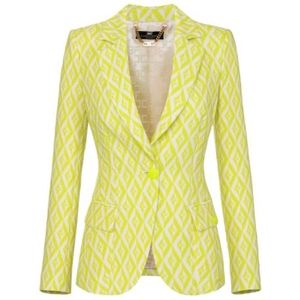 Elisabetta Franchi, Jassen, Dames, Geel, S, Stijlvolle Jas voor Vrouwen