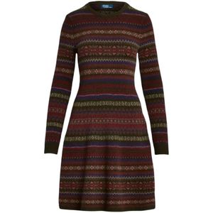 Ralph Lauren, Kleedjes, Dames, Veelkleurig, S, Wol, Wijdvallende truijurk in patronen