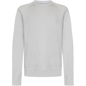 James Perse, Sweatshirts & Hoodies, Heren, Grijs, L, Katoen, Lichtgrijze Trui met Geribbelde Hals