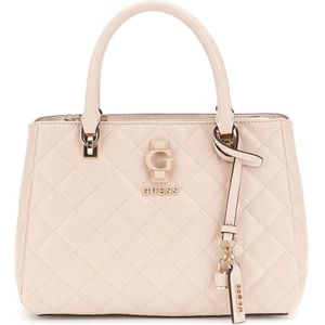 Guess, Tassen, Dames, Beige, ONE Size, Handtas met Label Plaque
