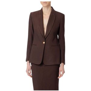 Elisabetta Franchi, Jassen, Dames, Bruin, S, Linnen, Elegante Zijde Blend Mode Stijl