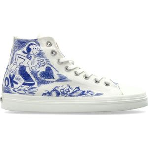 Moschino, Schoenen, Dames, Wit, 40 EU, Hoge sportschoenen