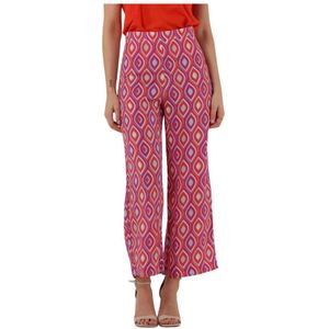 Ana Alcazar, Broeken, Dames, Veelkleurig, XL, Wijde Broek Fuchsia