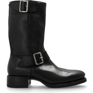 Dsquared2, Schoenen, Heren, Zwart, 42 1/2 EU, Leer, Leren Enkellaarsjes