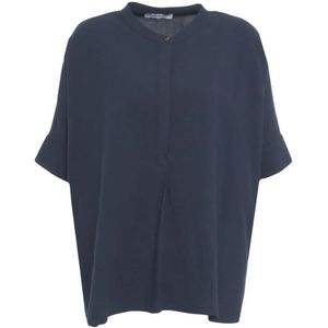Gender, Tops, Dames, Blauw, L, Linnen, Blauwe Linnen Shirt voor Vrouwen