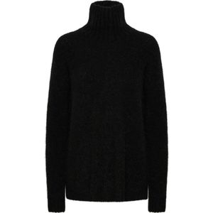 My Essential Wardrobe, Truien, Dames, Zwart, M, Wol, Zwarte Gebreide Rolkraagtrui