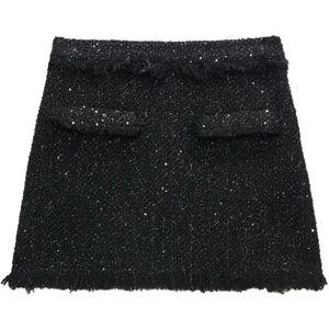 Msgm, Rokken, Dames, Zwart, S, Katoen, Stijlvolle Rok