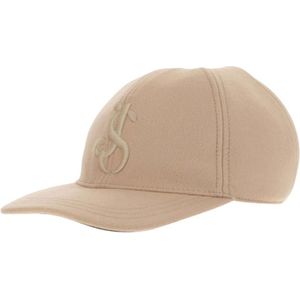 Jil Sander, Accessoires, Dames, Beige, S, Cozy Cashmere Hat met Verstelbare Band