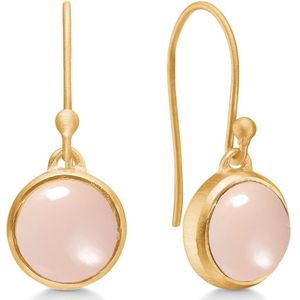 Frk. Lisberg, Accessoires, Dames, Geel, ONE Size, Roze Chalcedoon Oorbellen