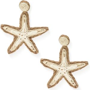 Notre-v, Accessoires, Dames, Beige, ONE Size, Zeester Oorbellen voor Elegante Vrouwen