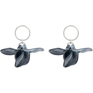 Malababa, Accessoires, Dames, Grijs, ONE Size, Zilveren Bloem Oorbellen