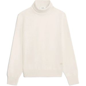 Celine, Truien, Dames, Wit, S, Wol, Witte wollen trui met col