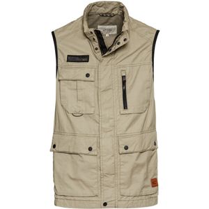Camel Active, Jassen, Heren, Beige, XL, Stijlvolle outdoor vest met opstaande kraag