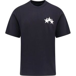 Amiri, Tops, Heren, Zwart, M, Katoen, Zwarte T-shirts en Polos met Drie Sterren
