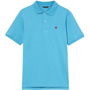 Brooks Brothers, Tops, Heren, Blauw, S, Katoen, Katoen Piqué Polo