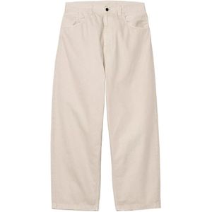 Carhartt Wip, Broeken, Heren, Beige, S, Denim, Beige Denim Loose Fit Broek