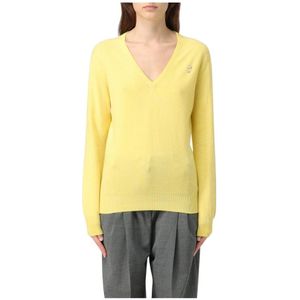 Vivetta, Truien, Dames, Geel, M, Kasjmier, Gele Cashmere V-hals Trui