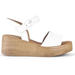 Gabor, Schoenen, Dames, Beige, 39 EU, Leer, Ecru Leren Sandalen