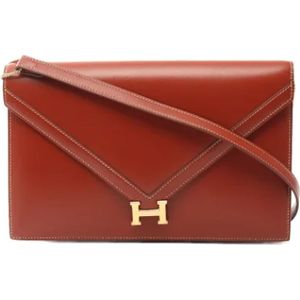 Hermès Vintage, Pre-owned, Dames, Bruin, ONE Size, Leer, Pre-owned Leather crossbody-bags