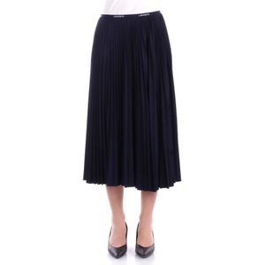 Lacoste, Rokken, Dames, Blauw, 2Xs, Polyester, Blauwe Logo Rok Rits Zakken