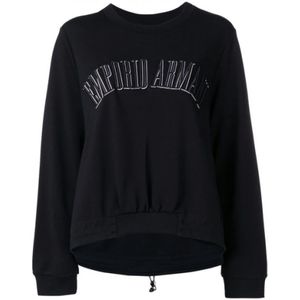 Emporio Armani, Sweatshirts & Hoodies, Dames, Blauw, S, Sweatshirt met ronde hals