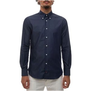 Càrrel, Overhemden, Heren, Blauw, M, Katoen, Chambray Button-Down Casual Overhemd