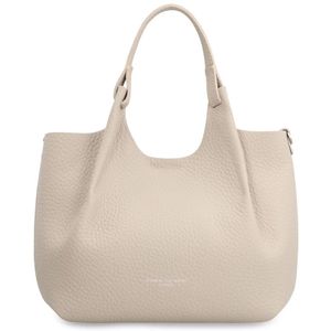 Gianni Chiarini, Tassen, Dames, Grijs, ONE Size, Leer, Leren Handtas met Afneembare Clutch
