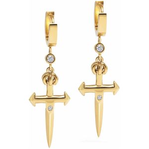 Nialaya, Accessoires, Dames, Geel, ONE Size, Skyfall Small Sword Earrings in Gold