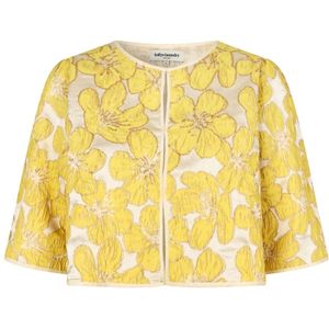 Lollys Laundry, Jassen, Dames, Geel, M, Floral Short Jacket Light Yellow