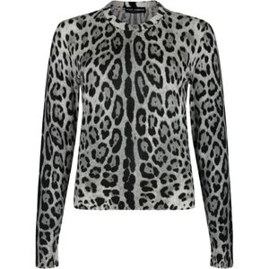 Dolce & Gabbana, Truien, Dames, Grijs, M, Stijlvolle Sweaters Collectie