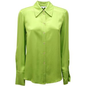 Patrizia Pepe, Blouses & Shirts, Dames, Groen, M, Asperge Overhemd 8C0546/A100-G532 Model 3134Av