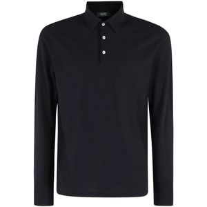 Zanone, Tops, Heren, Wit, L, Katoen, Wit Polo Shirt Ice Cotton Lange Mouw
